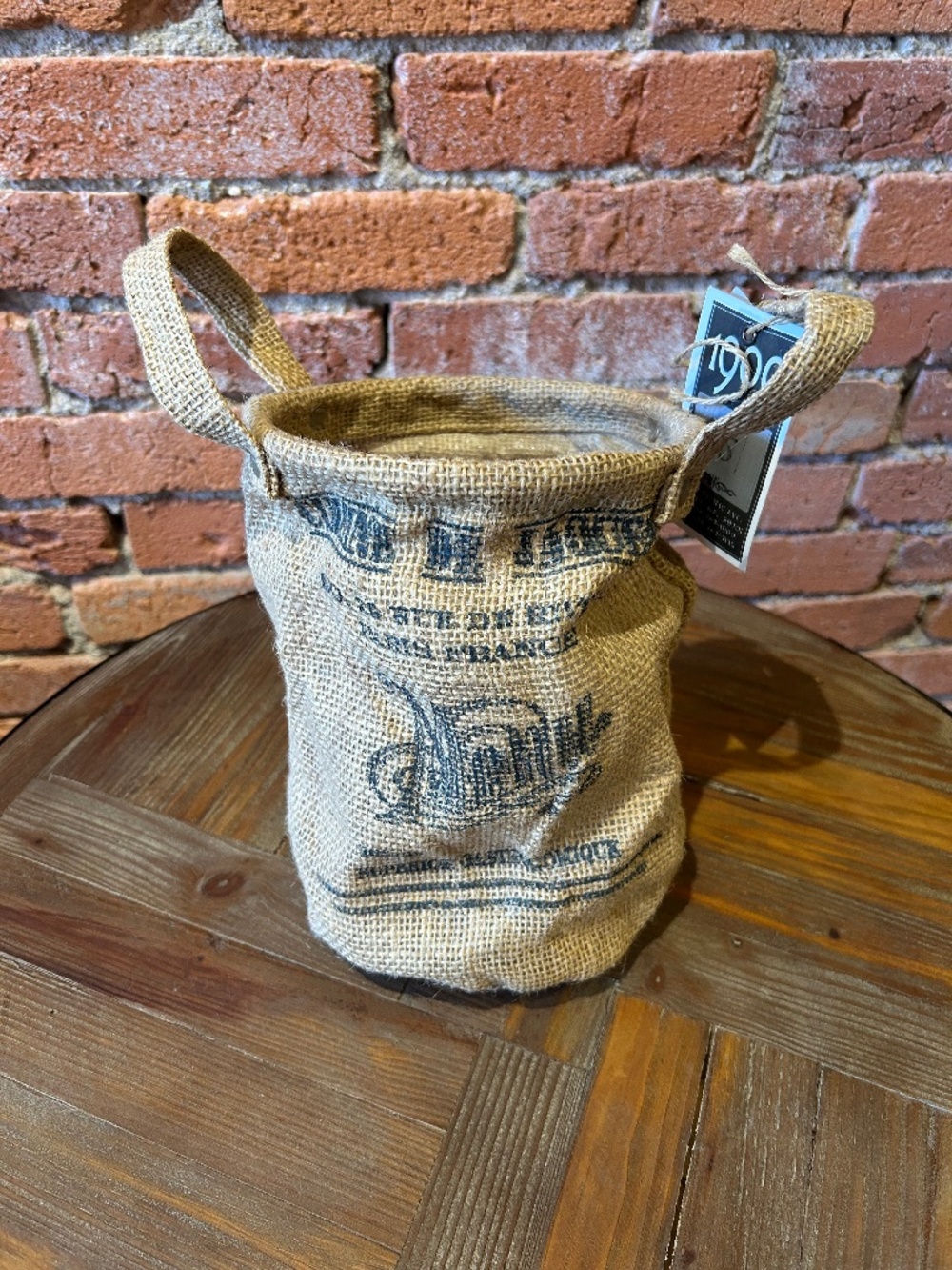 Cute burlap bucket